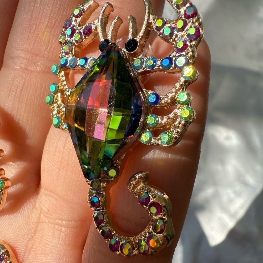 Festive Anthropologie Multicolor Scorpion Earrings - Picture 7 of 8
